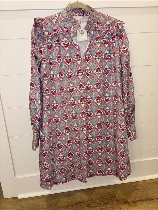 Karlie Dresses & Skirts - Karlie Boutique Vintage Blue Paris Floral Dress Large NWT $160 100% Cotton